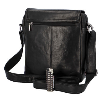 Pánská kožená taška přes rameno černá - SendiDesign Milakyj
