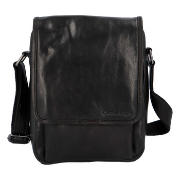 Černá luxusní kožená pánská taška - Sendi Design Heliodoros New