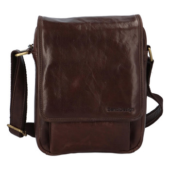 Hnědá luxusní kožená pánská taška - Sendi Design Heliodoros New