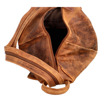 Dámský kožený batůžek hnědý - Greenwood Peril