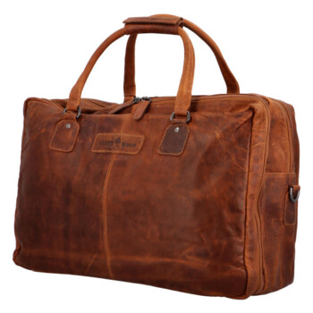 Cestovní kožená taška koňaková - GreenWood Surafel