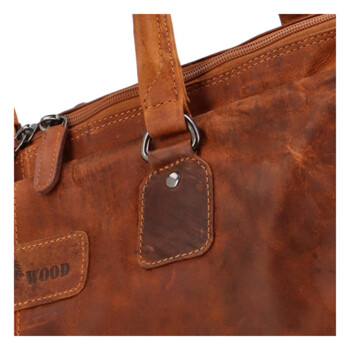 Cestovní kožená taška koňaková - GreenWood Surafel