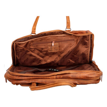 Cestovní kožená taška koňaková - GreenWood Surafel