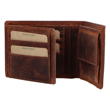Pánská kožená peněženka hnědá - Greenwood Aner