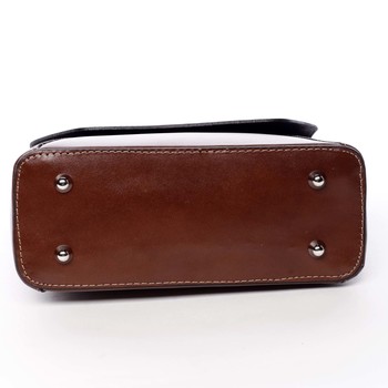 Hnědá dámská kožená crossbody kabelka - ItalY Dunya Two