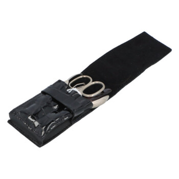 Kožená manikúra a pedikúra croco černá - Solingen Amar