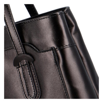 Dámská kožená kabelka přes rameno černá - ItalY Yuramia