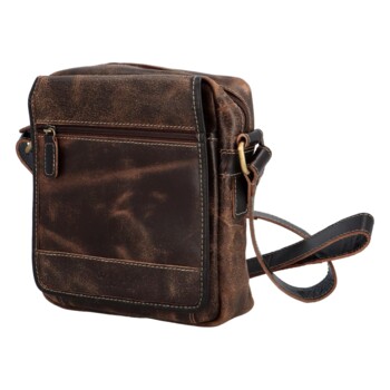 Pánská kožená crossbody taška hnědá - Wild Spencer