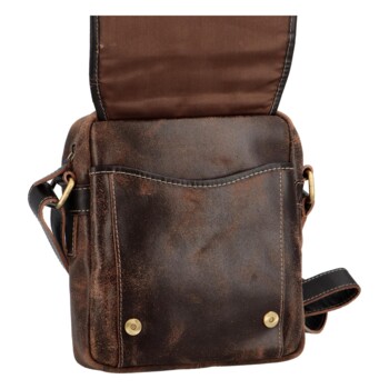 Pánská kožená crossbody taška hnědá - Wild Spencer