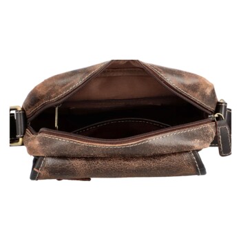 Pánská kožená crossbody taška hnědá - Wild Spencer
