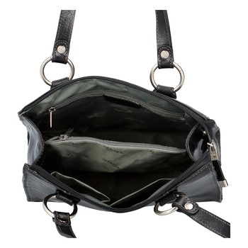 Dámská kožená kabelka přes rameno černá - Katana Lenna