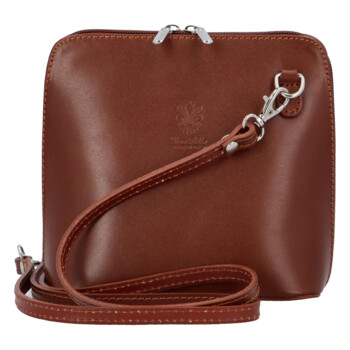 Dámská kožená crossbody kabelka hnědá - ItalY Hannah