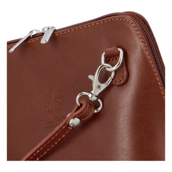 Dámská kožená crossbody kabelka hnědá - ItalY Hannah