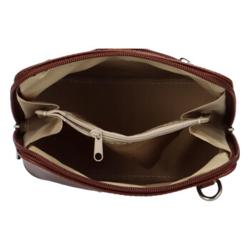 Dámská kožená crossbody kabelka hnědá - ItalY Hannah