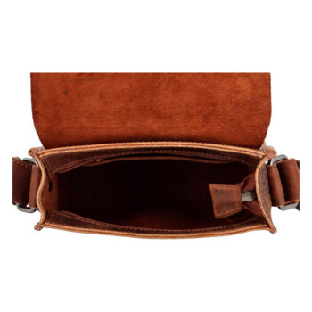 Pánská kožená crossbody taška hnědá - Greenwood Chemis