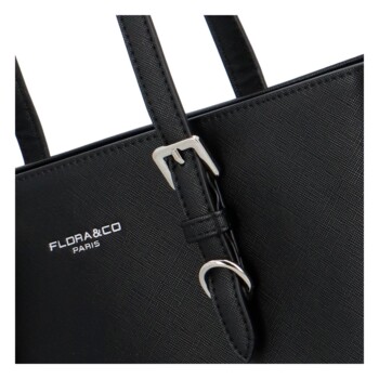 Dámská kabelka přes rameno saffiano černá - FLORA&CO Aileen