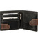 Broušená pánská černo hnědá kožená peněženka - Tomas 76VT