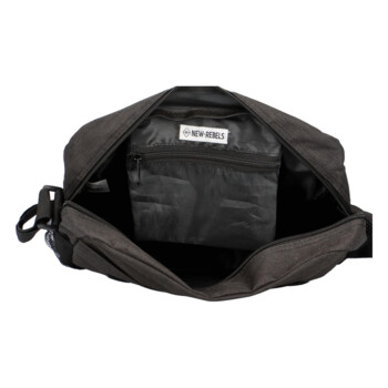 Unisex látková černá crossbody taška - New Rebels Rebton