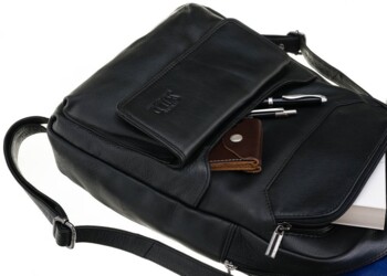 Pánský kožený batoh černý - Wild Ronel