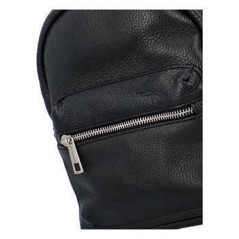 Malý dámský kožený batůžek černý - ItalY Crossan