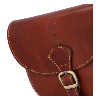 Dámská kožená crossbody kabelka hnědá - ItalY Isabella
