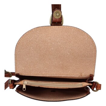 Dámská kožená crossbody kabelka hnědá - ItalY Isabella