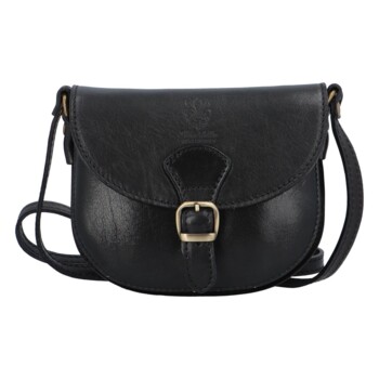 Dámská kožená crossbody kabelka černá - ItalY Isabella