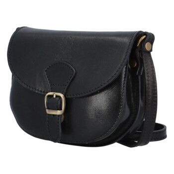 Dámská kožená crossbody kabelka černá - ItalY Isabella
