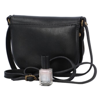 Dámská kožená crossbody kabelka černá - ItalY Isabella