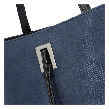 Velká tmavě modrá vzorovaná dámská kabelka přes rameno - Ellis Huyen JR