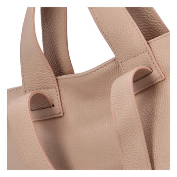 Dámská kožená kabelka bledě růžová - ItalY Nicola