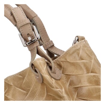 Dámská kožená kabelka přes rameno světlá taupe - ItalY Chelsea