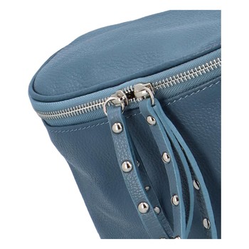 Luxusní kožená kabelka ledvinka bledě modrá - ItalY Banana