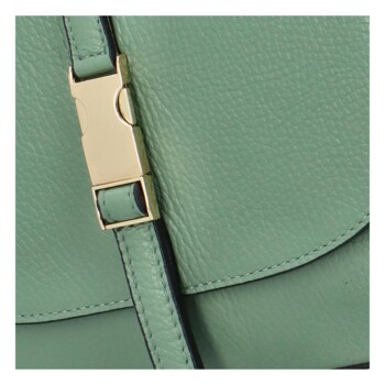 Dámská kožená crossbody kabelka mentolově zelená - ItalY Neul