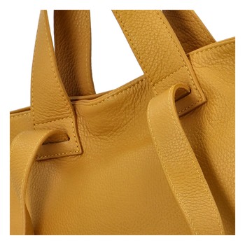Dámská kožená kabelka tmavě žlutá - ItalY Nicola