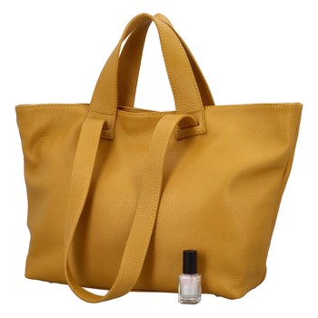 Dámská kožená kabelka tmavě žlutá - ItalY Nicola