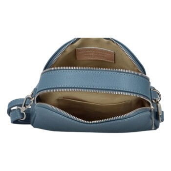 Dámská kožená crossbody kabelka bledě modrá - ItalY Dimba