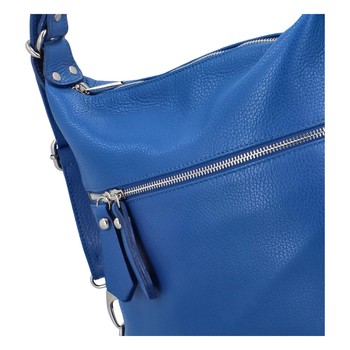 Dámská kožená kabelka batoh královsky modrá - ItalY Nadinea