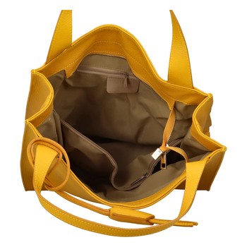 Dámská kožená kabelka žlutá - ItalY Methy