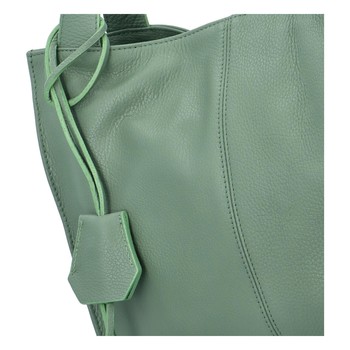 Dámská kožená kabelka bledě zelená - ItalY Methy