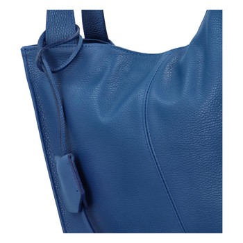 Dámská kožená kabelka královsky modrá - ItalY Methy