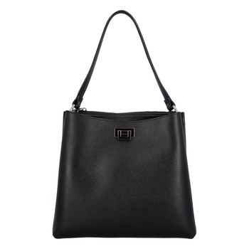 Luxusní dámská kožená kabelka černá - ItalY Lucy
