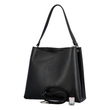 Luxusní dámská kožená kabelka černá - ItalY Lucy