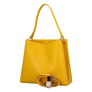 Luxusní dámská kožená kabelka žlutá - ItalY Lucy