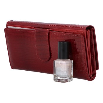 Luxusní dámská kožená peněženka červená - Ellini Ferity