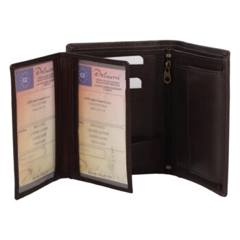 Pánská kožená peněženka tmavě hnědá - Diviley Earl