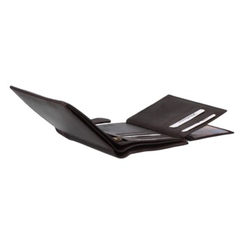 Pánská kožená peněženka tmavě hnědá - Diviley Earl