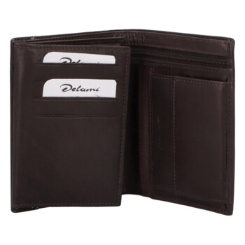 Pánská kožená peněženka tmavě hnědá - Diviley Cuong