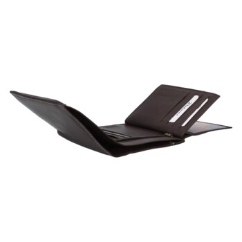 Pánská kožená peněženka tmavě hnědá - Diviley Cuong