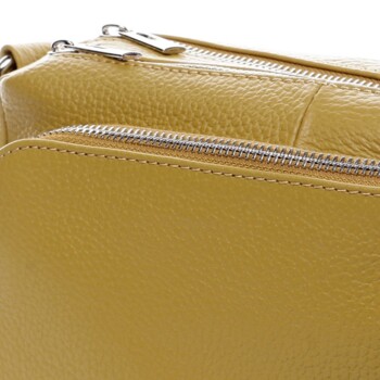 Dámská kožená crossbody kabelka tmavě žlutá - ItalY Bandit